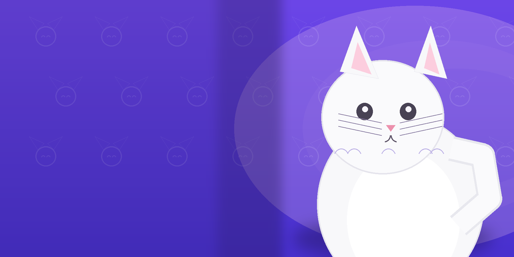 White cat hero banner